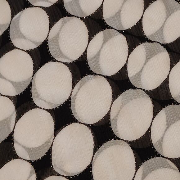 Black White & Gold Polka Dot Scarf Sheer Large - Picture 6 of 10